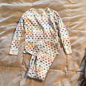 Primary Rainbow Heart Print Kids Pajamas